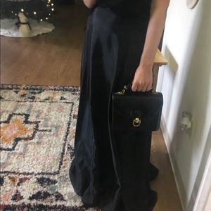 Vintage flowy black maxi skirt